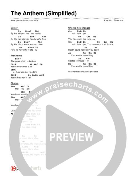 the anthem chords key of d